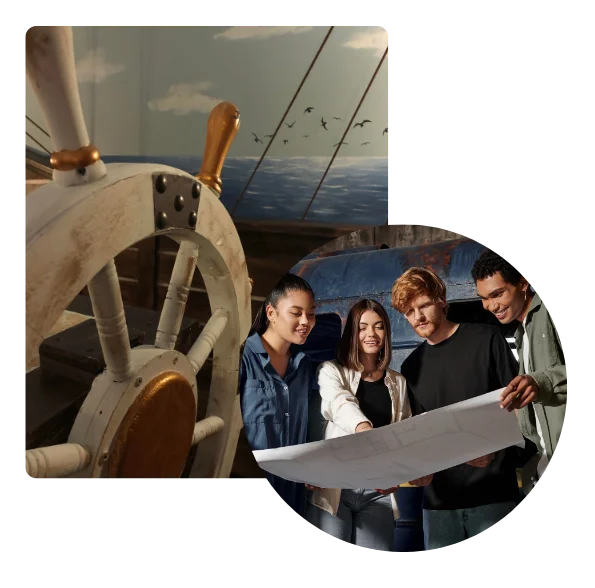 title_image pirate wheel and friends having fun